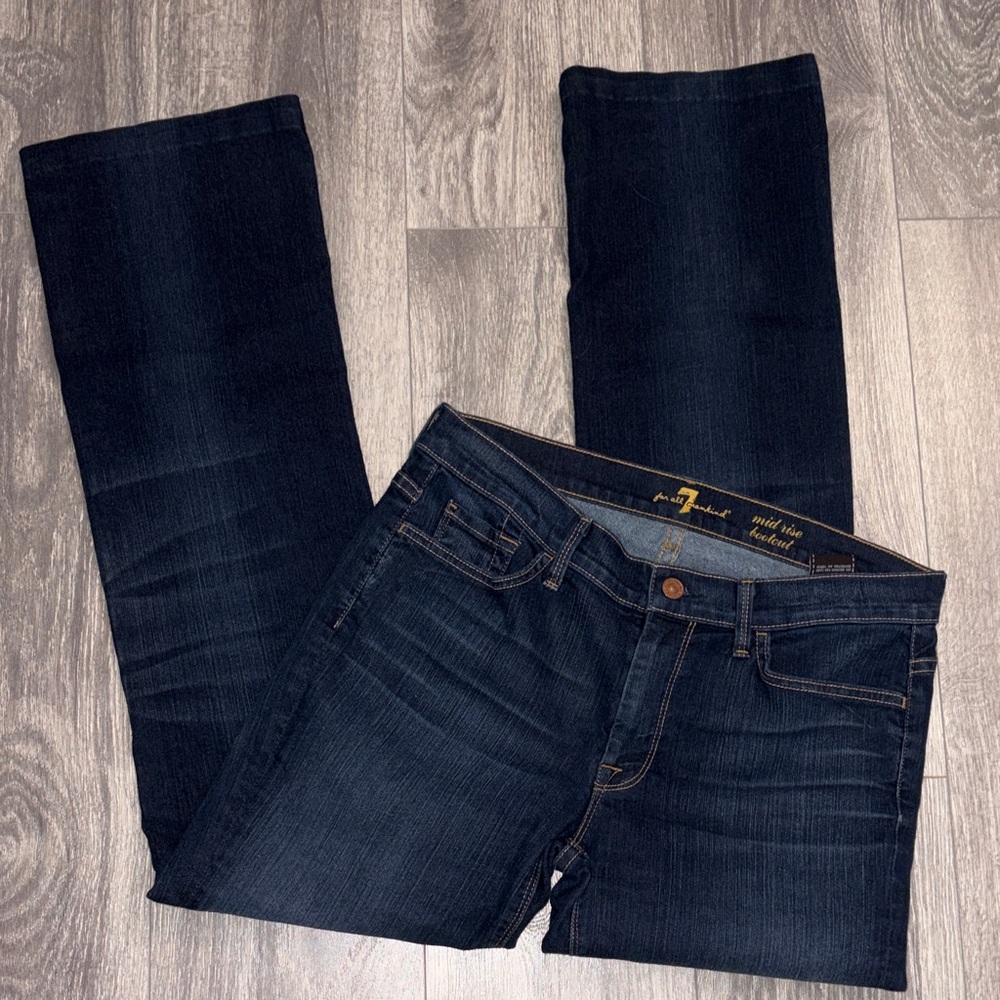 7 For All Mankind Women's Indigo Straight Leg Jeans